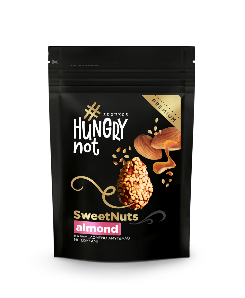 HUNGRY NOT PREMIUM CARAMELIZED ALMONDS with Sesame 80g
