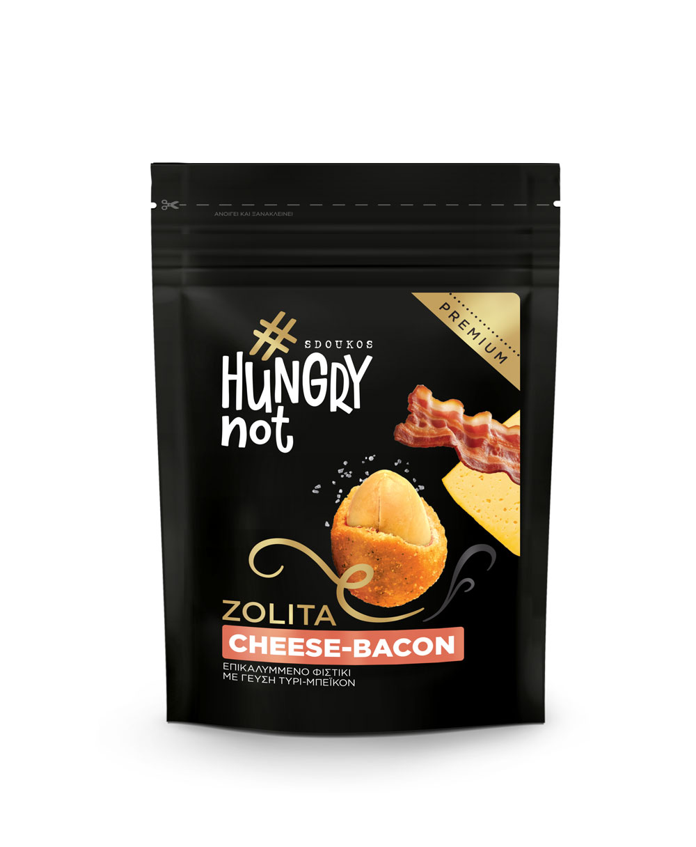 HUNGRY NOT PREMIUM COATED PEANUTS with Cheese-Bacon flavor 80g