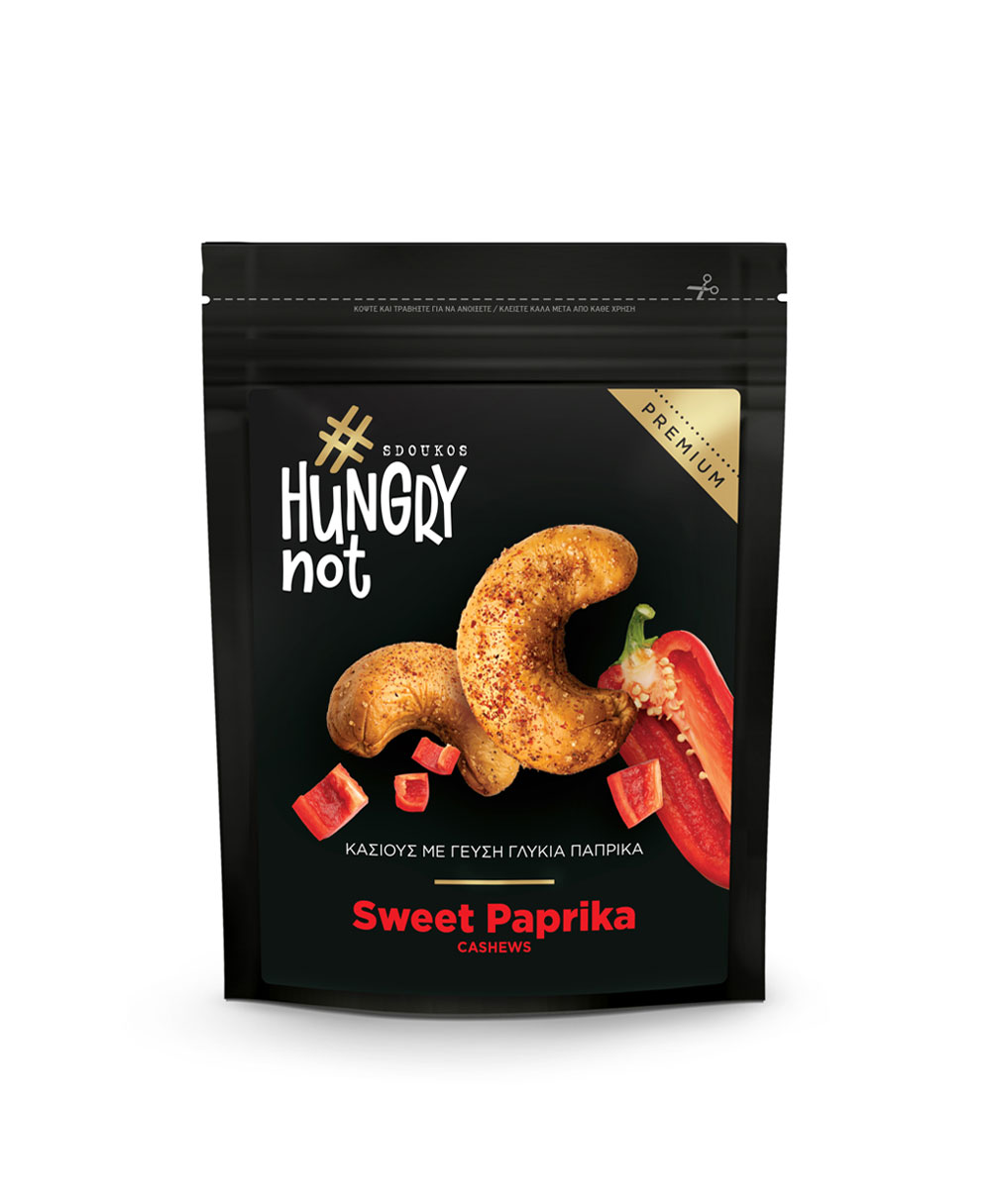 HUNGRY NOT PREMIUM CASHEWS with sweet Paprika flavour 130g 